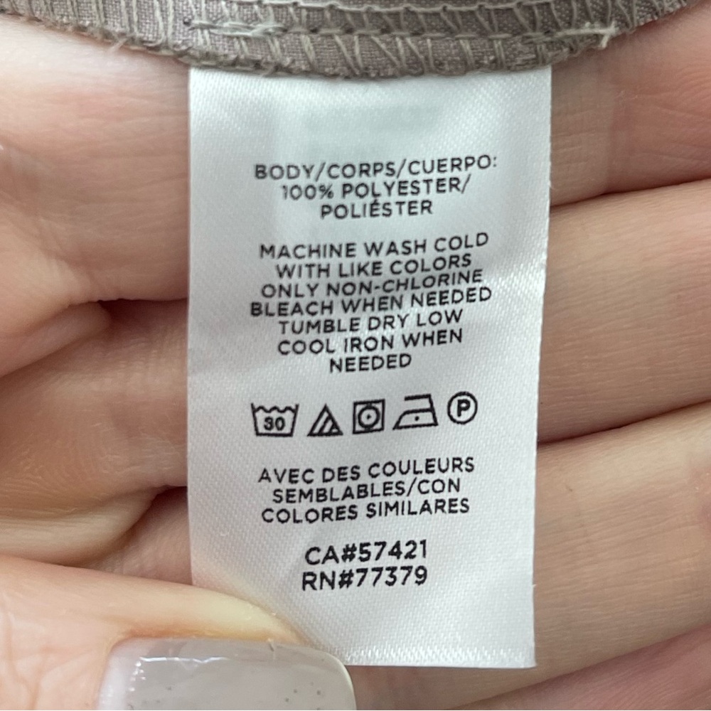 Ann Taylor Factory XL Windowpane Plaid Pull-On Pants Taupe Elastic Waist Pockets - Picture 7 of 7